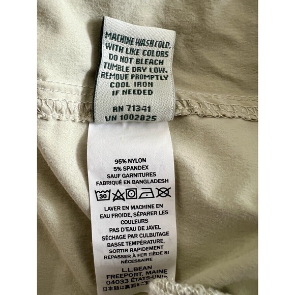 LL‎ Bean  Size 14 Adjustable Waist Khaki Wide Leg Ankle Pants With Pockets EUC - Picture 12 of 12